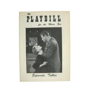Separate Tables Playbill 1957 Music Box Eric Portman Margaret Leighton Cadillac